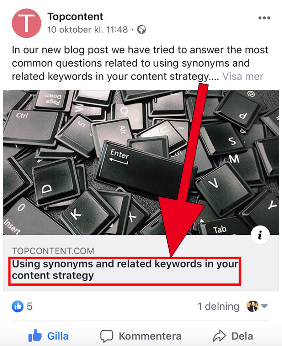 SEO title in social media